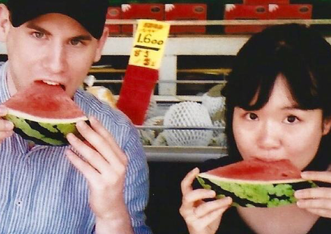 Frederic and Minami eating Watermelon in Miyazaki