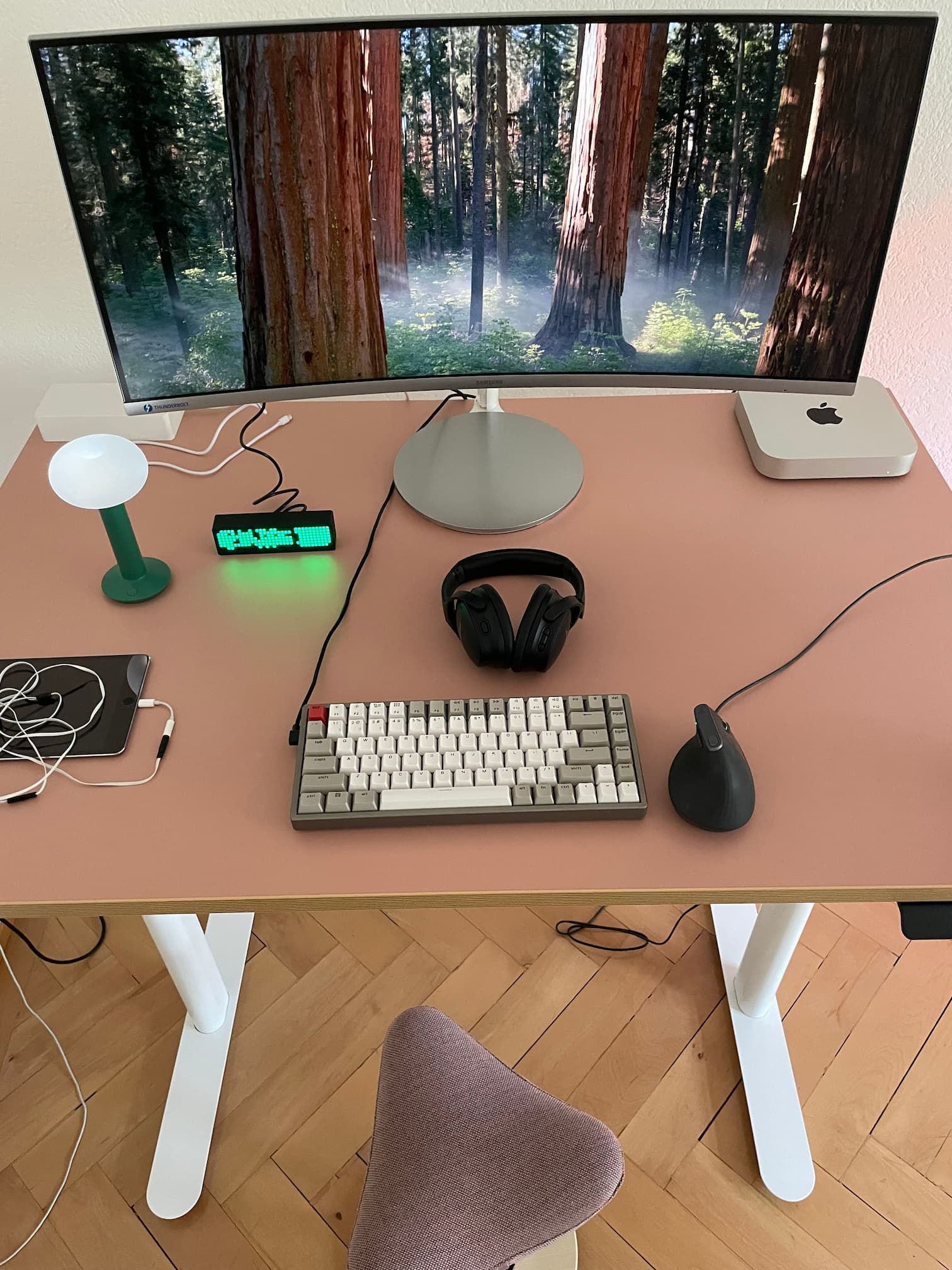 My desk setup top view