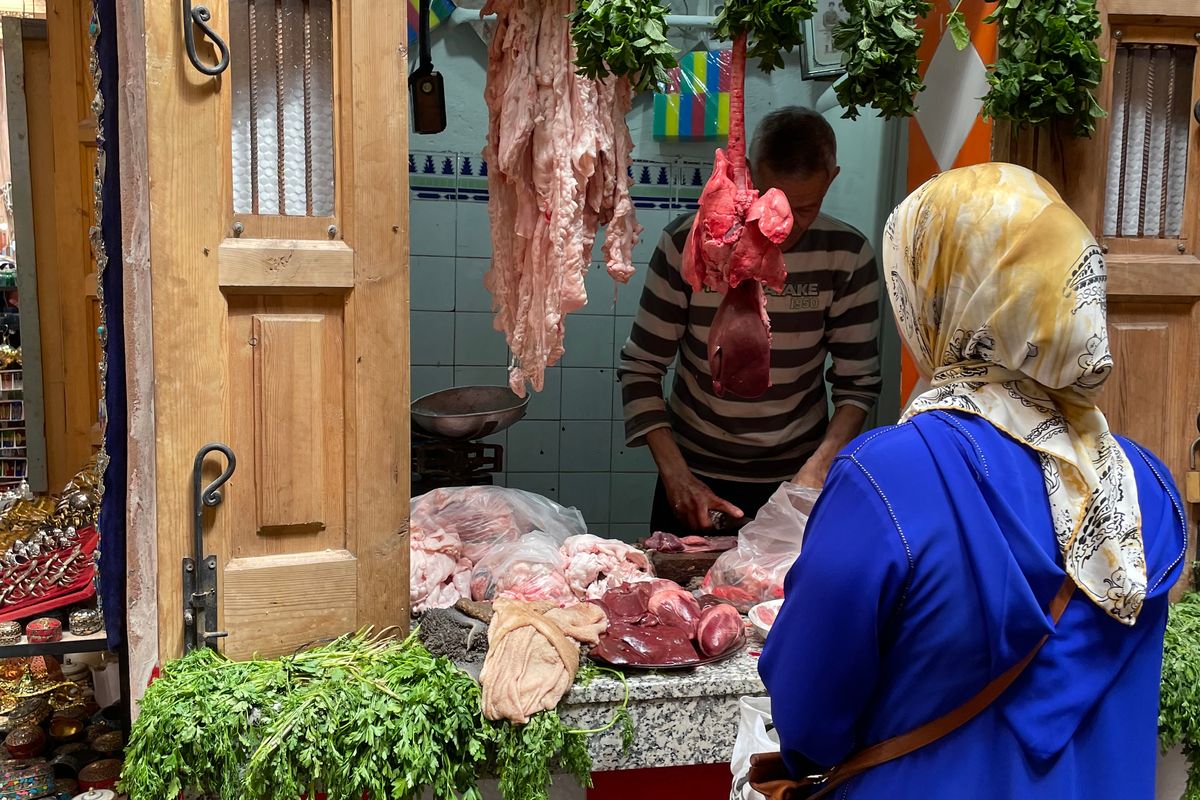 Picture of a Butcher in the Souk